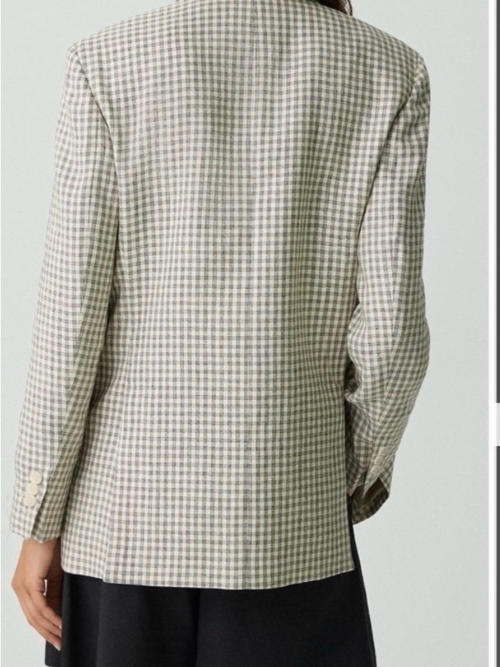 Theory Light Beige Checked Single-Breasted Blazer sz 12 - Picture 2 of 3